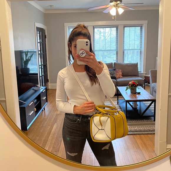 Handbags - Italian Structured Crossbody Mustard Yellow Purse